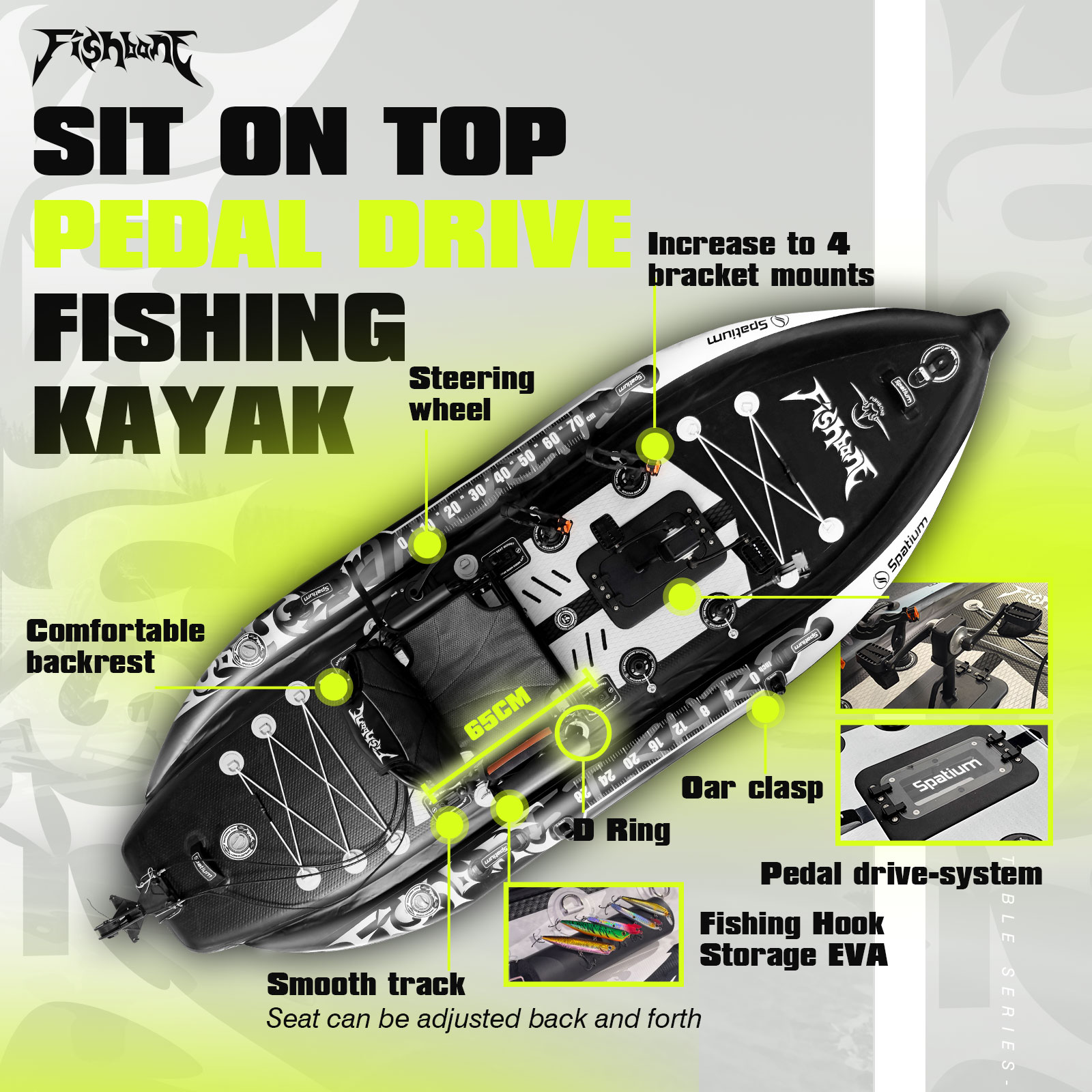 Kajak wędkarski Spatium z napę – Fishing Kayak Sit On Top recenzja i cena